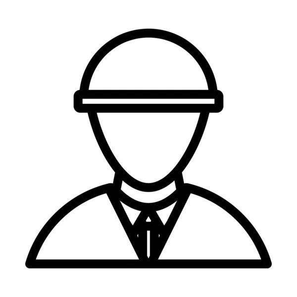 Icon Construction Worker Head Helmet Дизайн Смелого Плана Векторная Миграция — стоковый вектор