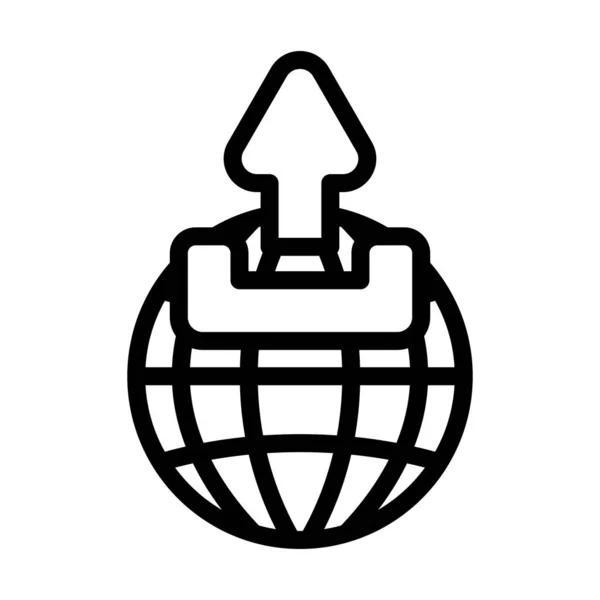 Globus Ikoną Przesyłania Symboli Edytowalny Projekt Pogrubionego Zarysu Ilustracja Wektora — Wektor stockowy