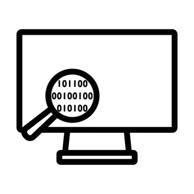 Veri Analizi Simgesi. Düzenlenebilir Cesur Tasarım. Vektör İllüstrasyonu.