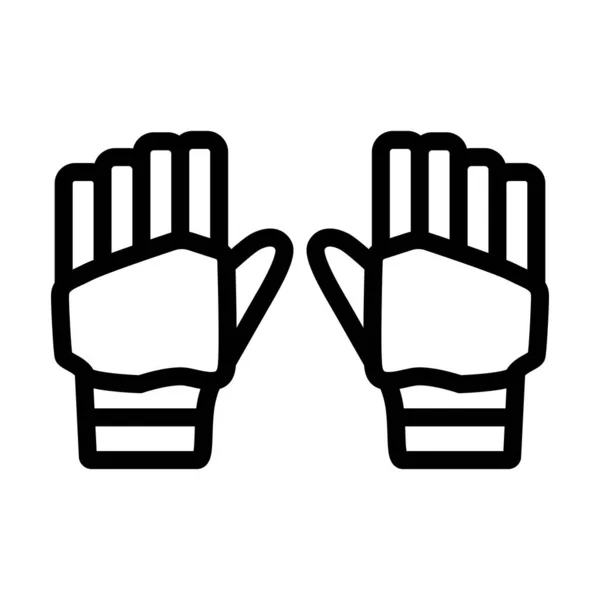 Pair Cricket Gloves Icon Desain Bold Outline Yang Dapat Diedit - Stok Vektor