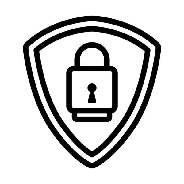 Icono Seguridad Datos Diseño Contorno Audaz Editable Ilustración Vectorial — Vector de stock
