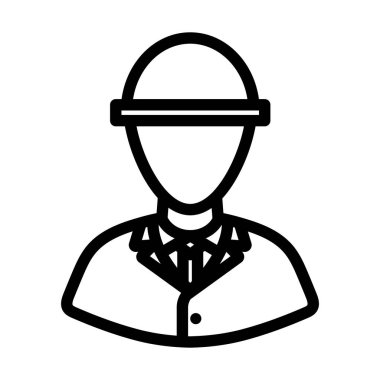 Elektrik Mühendisi Simgesi. Düzenlenebilir genişlikte kalın tasarım. Vektör İllüstrasyonu.