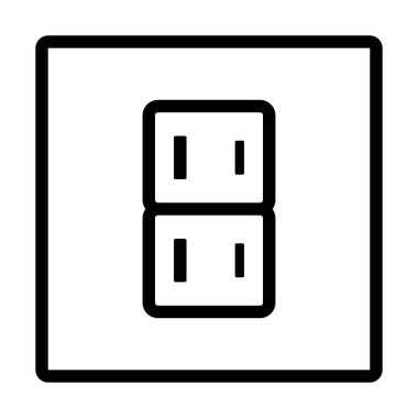 Japon Elektrik Soket Simgesi. Düzenlenebilir Cesur Tasarım. Vektör İllüstrasyonu.