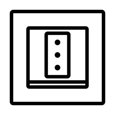 İtalya Elektrik Soket Simgesi. Düzenlenebilir Cesur Tasarım. Vektör İllüstrasyonu.