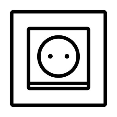 Avrupa Elektrik Soket Simgesi. Düzenlenebilir Cesur Tasarım. Vektör İllüstrasyonu.