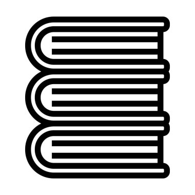 Kitap Yığını Simgesi. Düzenlenebilir Cesur Tasarım. Vektör İllüstrasyonu.