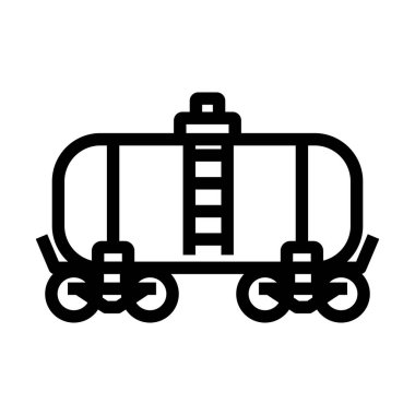Petrol Demiryolu Tank Simgesi. Düzenlenebilir genişlikte kalın tasarım. Vektör İllüstrasyonu.
