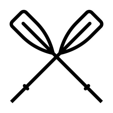 Tekne kürekleri ikonu. Düzenlenebilir genişlikte kalın tasarım. Vektör İllüstrasyonu.