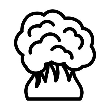 Ateş ve Duman Simgesi. Düzenlenebilir genişlikte kalın tasarım. Vektör İllüstrasyonu.