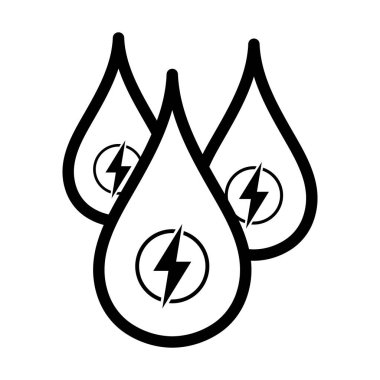 Hidrojen Enerjisi Simgeyi Bırakıyor. Düzenlenebilir genişlikte kalın tasarım. Vektör İllüstrasyonu.