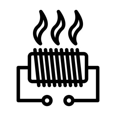 Elektrikli ısıtıcı simgesi. Düzenlenebilir genişlikte kalın tasarım. Vektör İllüstrasyonu.