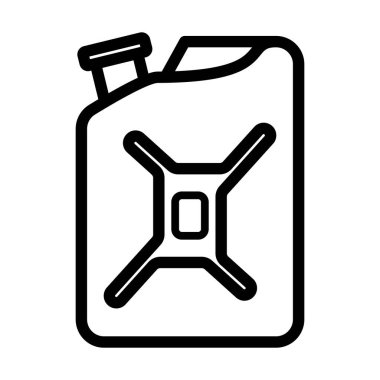 Yakıt Kutusu Simgesi. Düzenlenebilir genişlikte kalın tasarım. Vektör İllüstrasyonu.