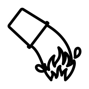 Kova Simgesini ateşle. Düzenlenebilir genişlikte kalın tasarım. Vektör İllüstrasyonu.