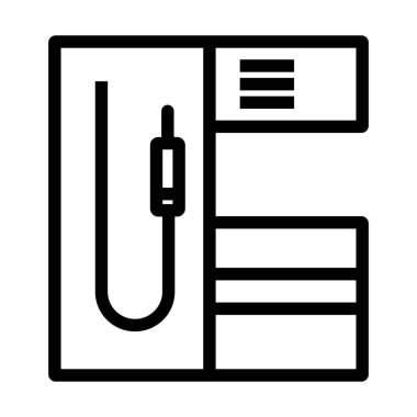 Yakıt İstasyonu Simgesi. Düzenlenebilir genişlikte kalın tasarım. Vektör İllüstrasyonu.