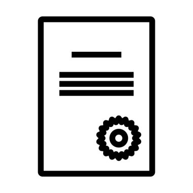 Diploma ikonu. Düzenlenebilir Cesur Tasarım. Vektör İllüstrasyonu.