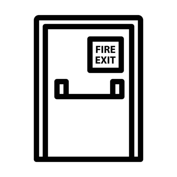 Icono Puerta Salida Incendios Diseño Contorno Audaz Con Ancho Carrera — Vector de stock