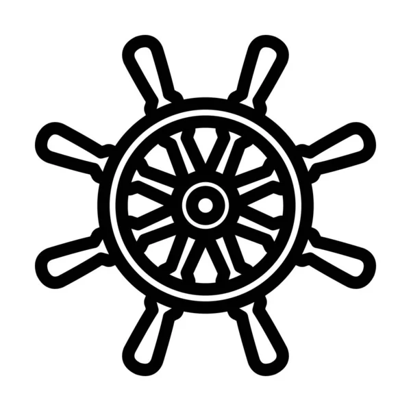 Іконка Керма Сміливий Контурний Дизайн Регульованою Шириною Ходу Векторна Ілюстрація — стоковий вектор