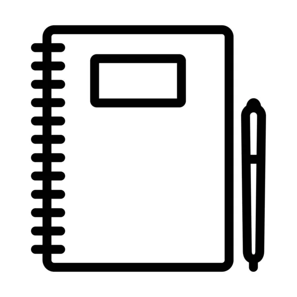 練習帳のアイコン 編集可能な太字のアウトラインデザイン ベクターイラスト — ストックベクタ