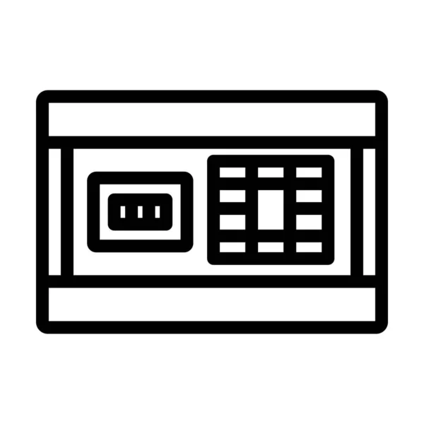 Circuit Breakers Box Icon Editierbares Fettes Umrissdesign Vektorillustration — Stockvektor