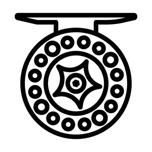 Ікона Рибальської Котушки Сміливий Контурний Дизайн Регульованою Шириною Ходу Векторна — стоковий вектор