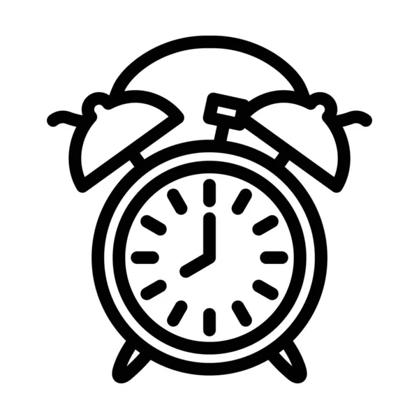 Icono Del Reloj Despertador Diseño Contorno Audaz Editable Ilustración Vectorial — Archivo Imágenes Vectoriales