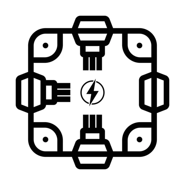 Electrical Junction Box Icon Editable Bold Outline Design Vector Illustration — Stock Vector