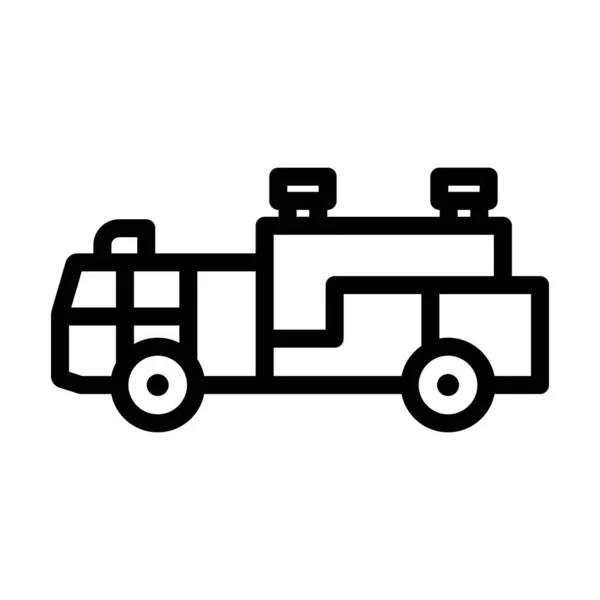 Service Incendie Camion Icône Conception Contour Audacieux Avec Largeur Course — Image vectorielle