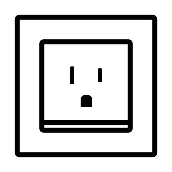 Usa Electrical Socket Icon Upravitelný Tučný Návrh Osnovy Vektorová Ilustrace — Stockový vektor