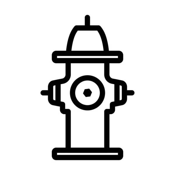 Oheň Hydrant Icon Tučný Návrh Obrysu Upravitelnou Šířkou Tahu Vektorová — Stockový vektor