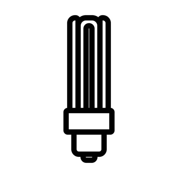 Energiebesparende Gloeilamp Ikoon Editable Bold Outline Design Vector Illustratie — Stockvector