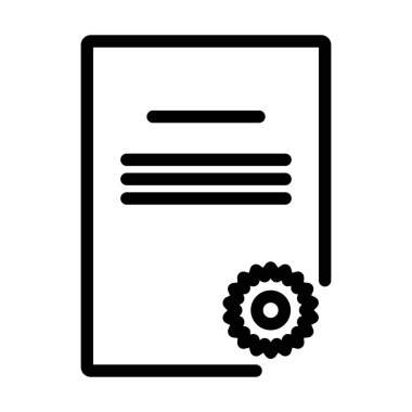 Diploma ikonu. Düzenlenebilir genişlikte kalın tasarım. Vektör İllüstrasyonu.