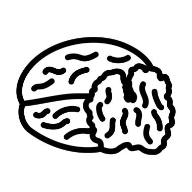 Ceviz Simgesi. Düzenlenebilir genişlikte kalın tasarım. Vektör İllüstrasyonu.