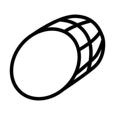 Jambon Simgesi. Düzenlenebilir genişlikte kalın tasarım. Vektör İllüstrasyonu.