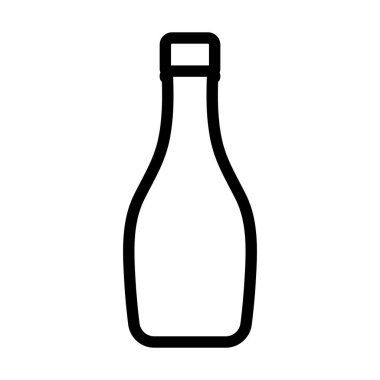 Domates Ketçap Simgesi. Düzenlenebilir genişlikte kalın tasarım. Vektör İllüstrasyonu.