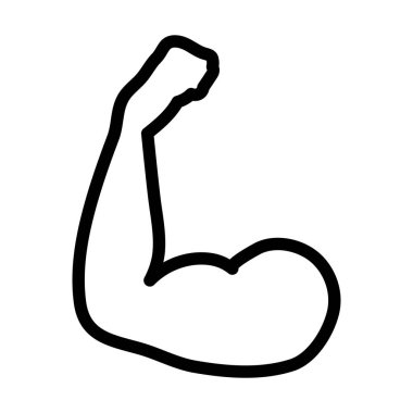 Bicep 'in ikonu. Düzenlenebilir genişlikte kalın tasarım. Vektör İllüstrasyonu.