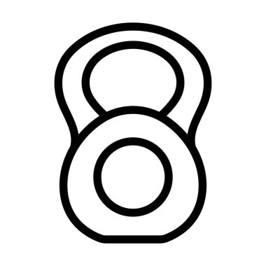Kettlebell ikonu. Düzenlenebilir genişlikte kalın tasarım. Vektör İllüstrasyonu.