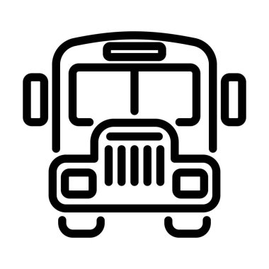 Okul servisinin ikonu. Düzenlenebilir genişlikte kalın tasarım. Vektör İllüstrasyonu.