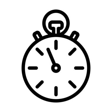 Kronometre Simgesi. Düzenlenebilir genişlikte kalın tasarım. Vektör İllüstrasyonu.