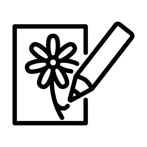 Kalemle Sketch Simgesi Düzenlenebilir Genişlikte Kalın Tasarım Vektör Llüstrasyonu — Stok Vektör