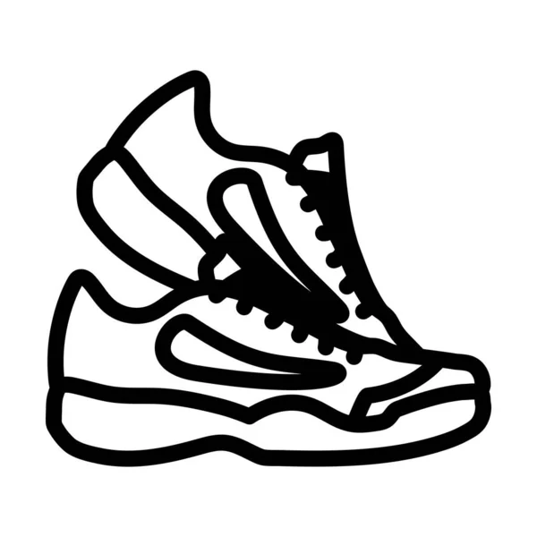 Icon Sneakers Смелый Дизайн Контура Съедобной Шириной Штрихов Векторная Миграция — стоковый вектор