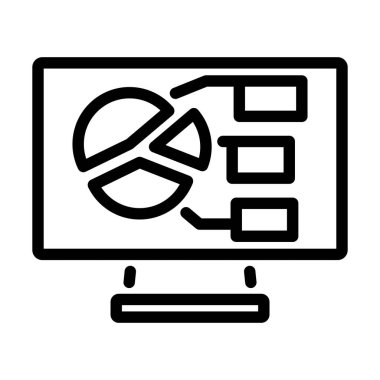 Analitik Diyagram Simgesi ile İzle. Düzenlenebilir genişlikte kalın tasarım. Vektör İllüstrasyonu.