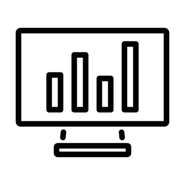 Analitik Diyagram Simgesi ile İzle. Düzenlenebilir genişlikte kalın tasarım. Vektör İllüstrasyonu.