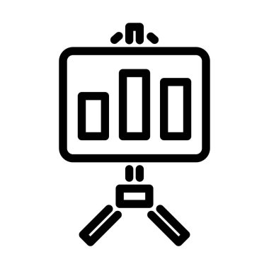 Analitik Duruş Simgesi. Düzenlenebilir genişlikte kalın tasarım. Vektör İllüstrasyonu.