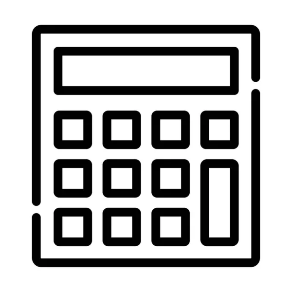 Calculadora Estadística Icono Diseño Contorno Audaz Con Ancho Carrera Editable — Vector de stock
