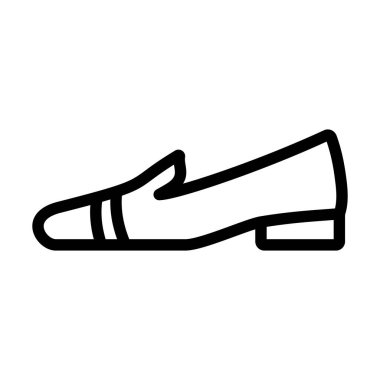 Alçak Topuklu Kadın Ayakkabı Simgesi. Düzenlenebilir genişlikte kalın tasarım. Vektör İllüstrasyonu.