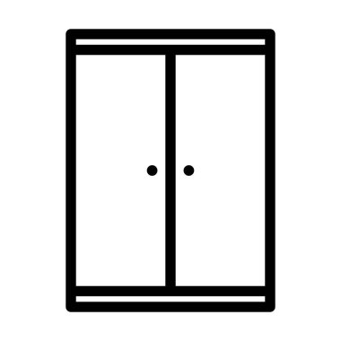 Çocuk Dolabı Simgesi. Düzenlenebilir genişlikte kalın tasarım. Vektör İllüstrasyonu.