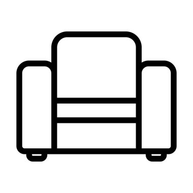 Ev Koltuğu Simgesi. Düzenlenebilir genişlikte kalın tasarım. Vektör İllüstrasyonu.