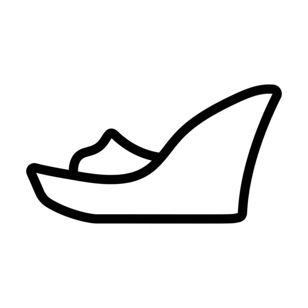 Icône Plate Forme Chaussure Conception Contour Audacieux Avec Largeur Course — Image vectorielle