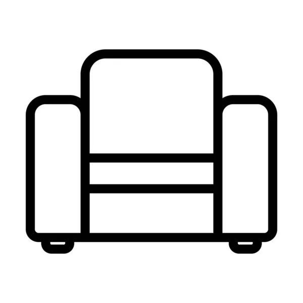 ホームアームチェアアイコン 編集可能なストローク幅の太字アウトラインデザイン ベクターイラスト — ストックベクタ