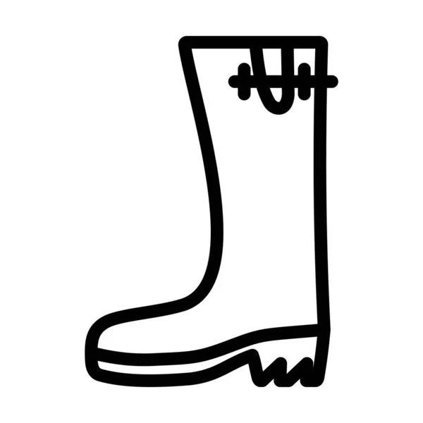 Rubber Boot Icon Bold Outline Design Editable Stroke Width Vector — Stock Vector